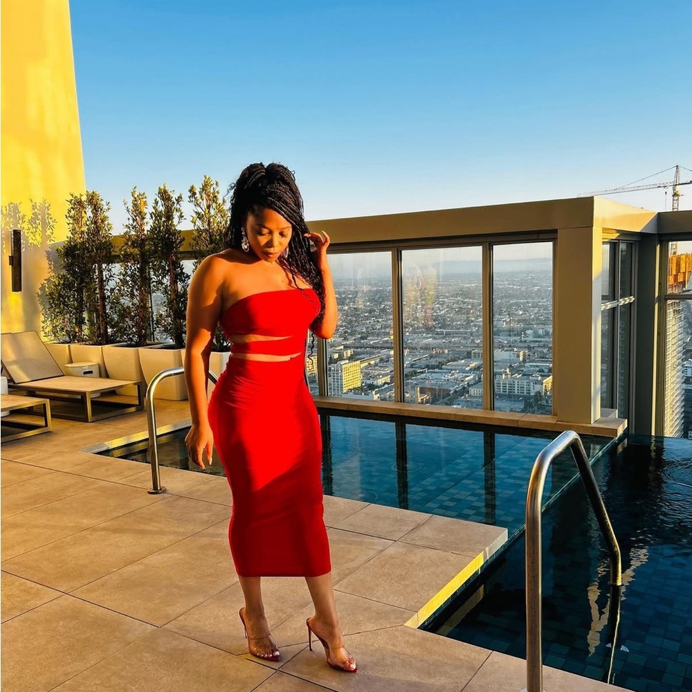 Stunning Red Strapless Dress
